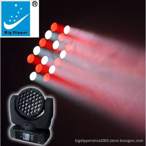 2021 china factory Stage Wash 3Watt x 36 RGBW LEDs Moving Head with Zoom, DMX Control Modes 9 /16 Channel LM108